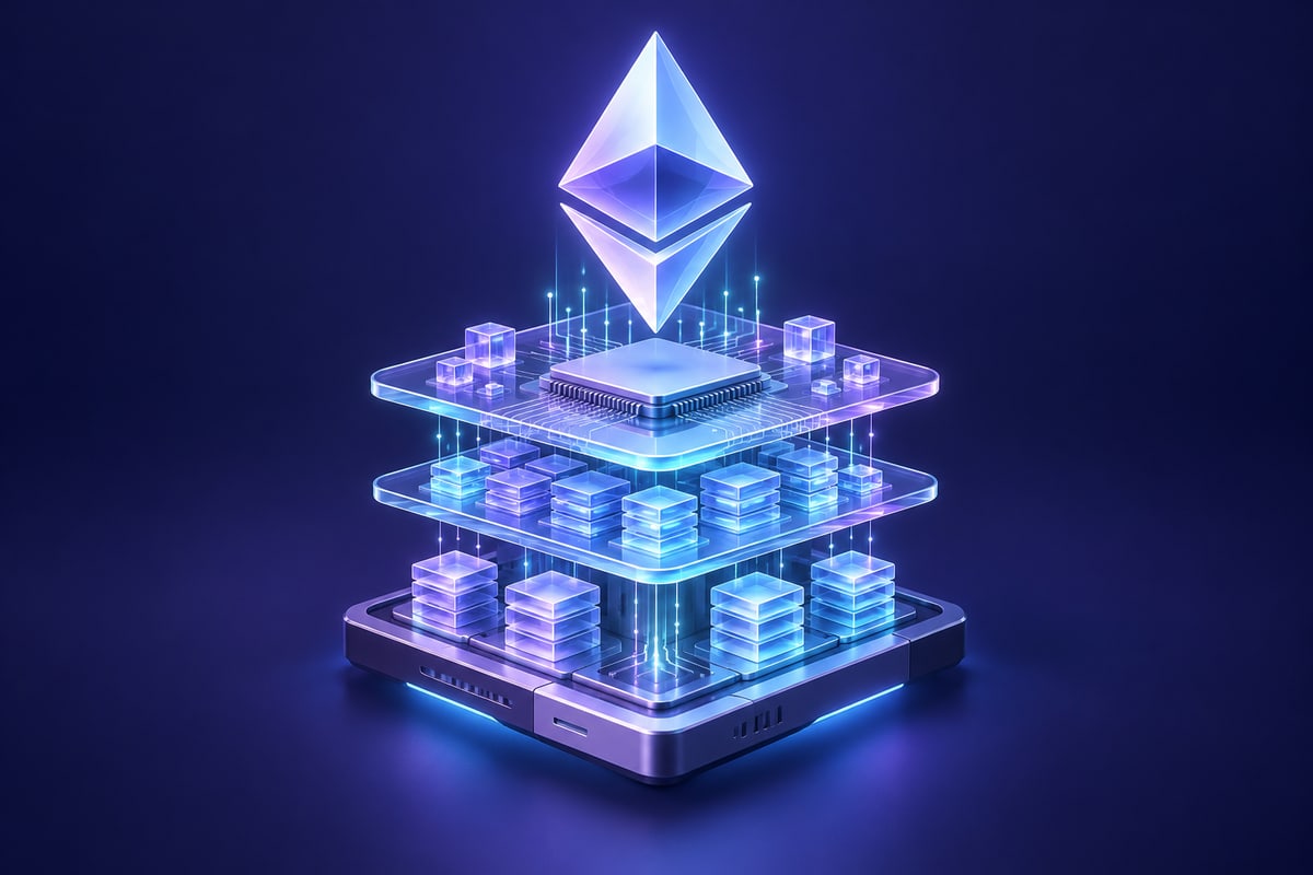 Ethereum diamond above layered execution, memory and storage components